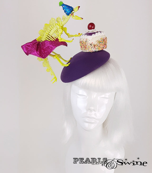 Dinosaur Cake Glitter surreal Hat