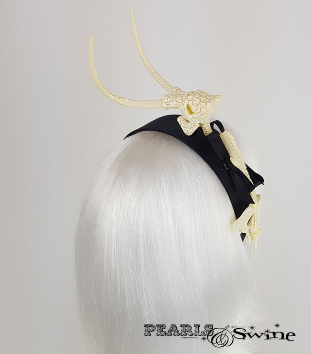 Dinosaur Bones & Bow Headband, unusual hats for sale UK