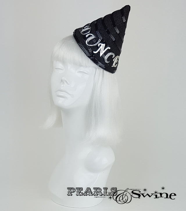 black glitter dunce hat UK