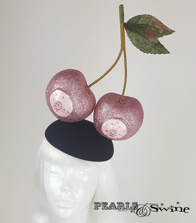 Giant Pink Glitter Cherry Hat Macmillan Cancer charity