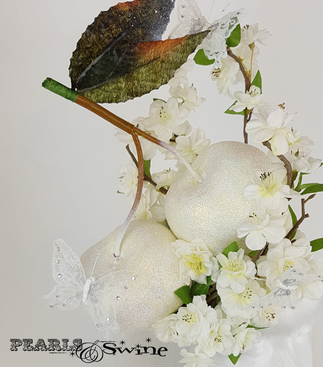 giant cherry blossom white bridal headdress