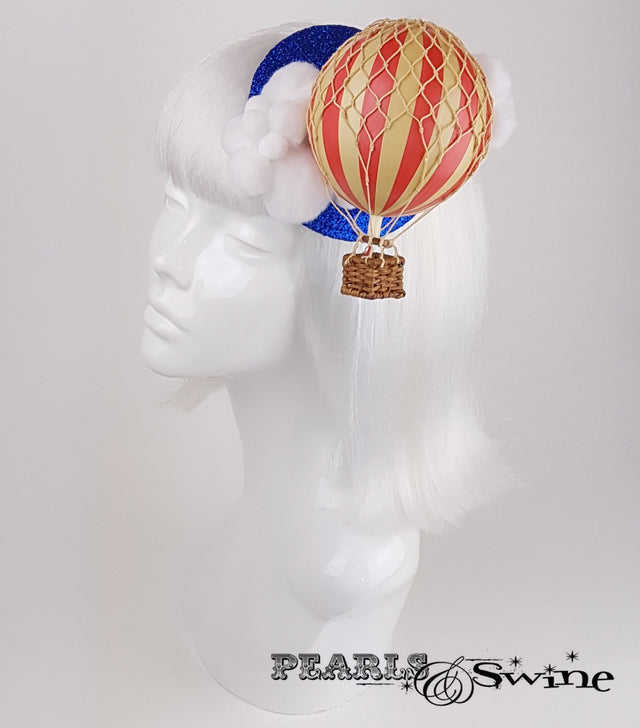 glitter hot air balloon cloud fascinator