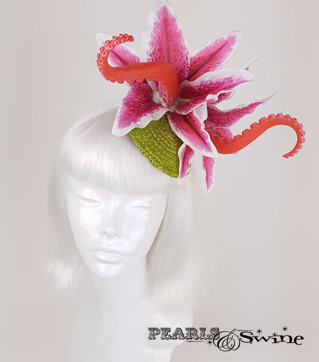 tentacle pink lily flower headpiece for sale Uk
