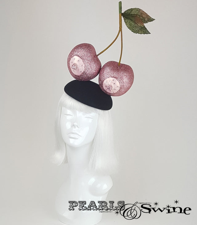 Giant Pink Glitter Cherry nipple Hat breast Cancer charity