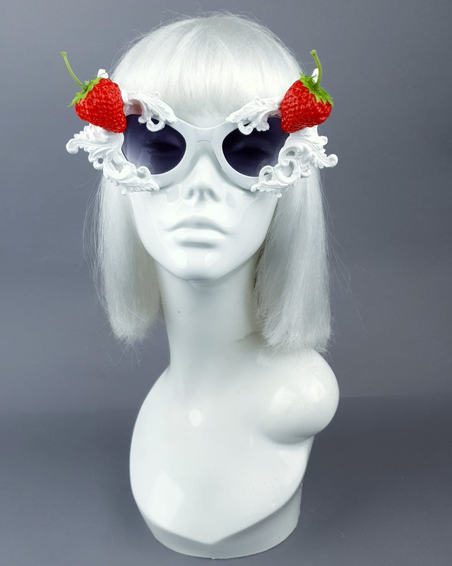 Pearls & Swine: Strawberries & Cream Filigree Sunglasses "Sahne"