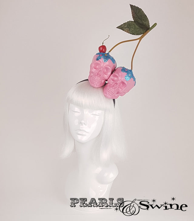 Skull Cherry Cupcake Headband, british millinery