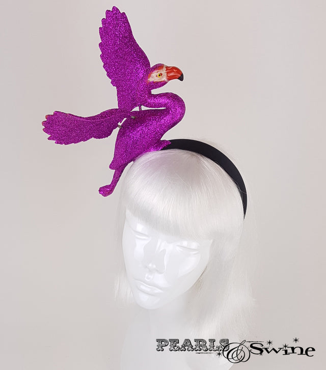 fuchsia pink glittered flamingo headband for sale UK