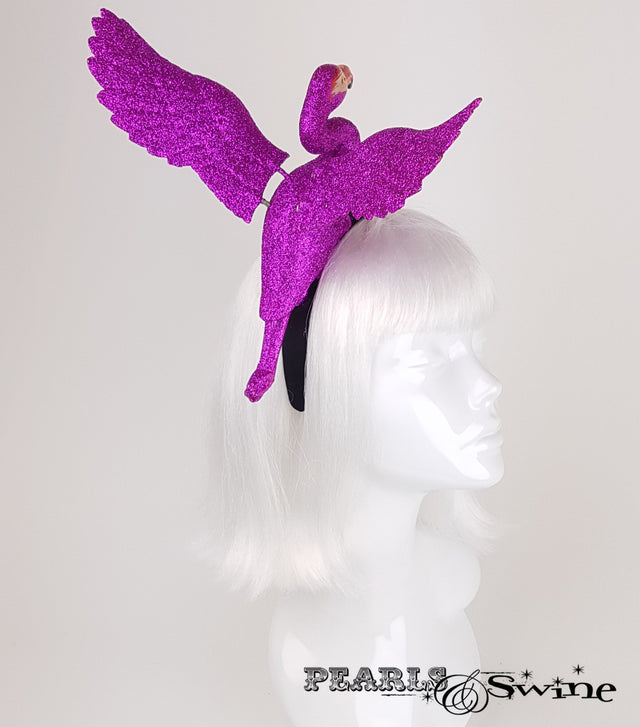 fuchsia pink glittered flamingo headdress for sale UK