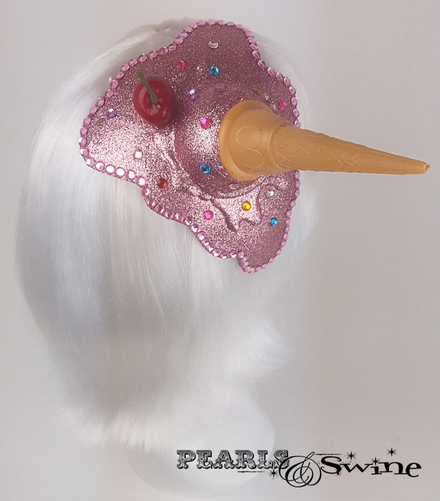 Dropped pink glitter ice cream headpiece for sale UK