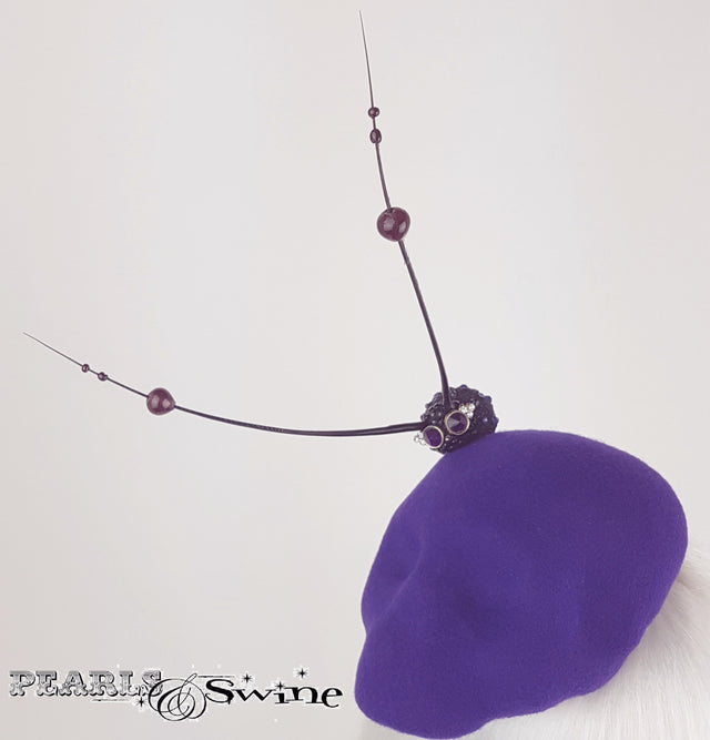 Deep purple skull bug hat