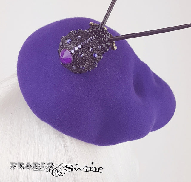 Purple hand blocked felt hat