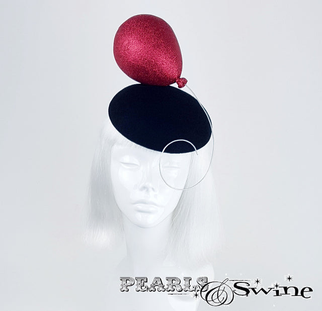 "Le Ballon Rouge" Red Glitter Balloon Hat