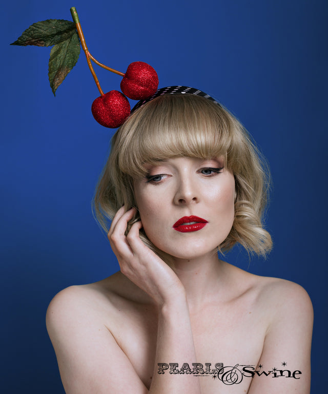 Red Glitter Cherry Headband “ Kiraz”