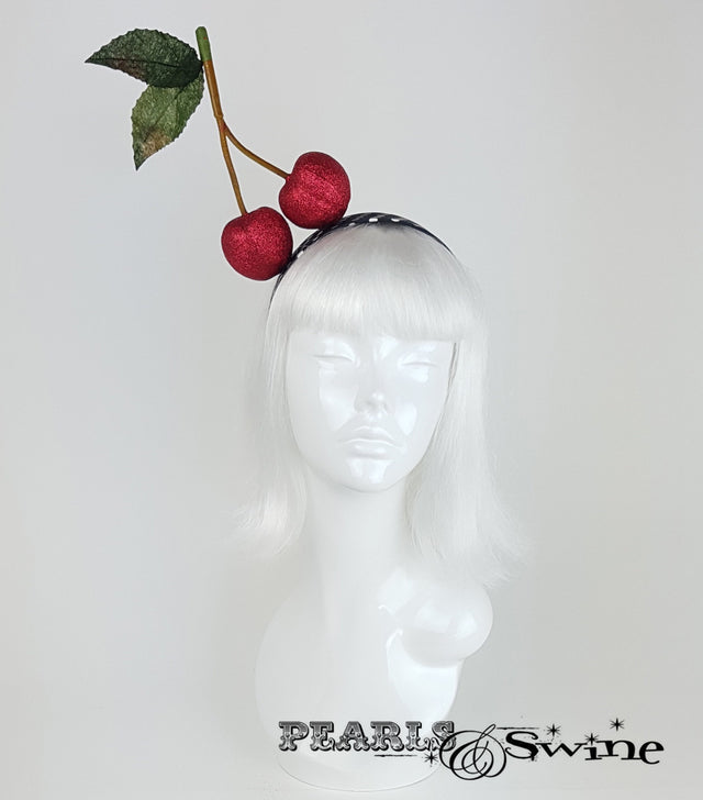 Red Glitter Cherry Headband “ Kiraz”