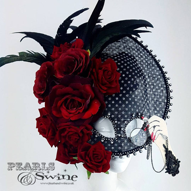 feather and rose mask