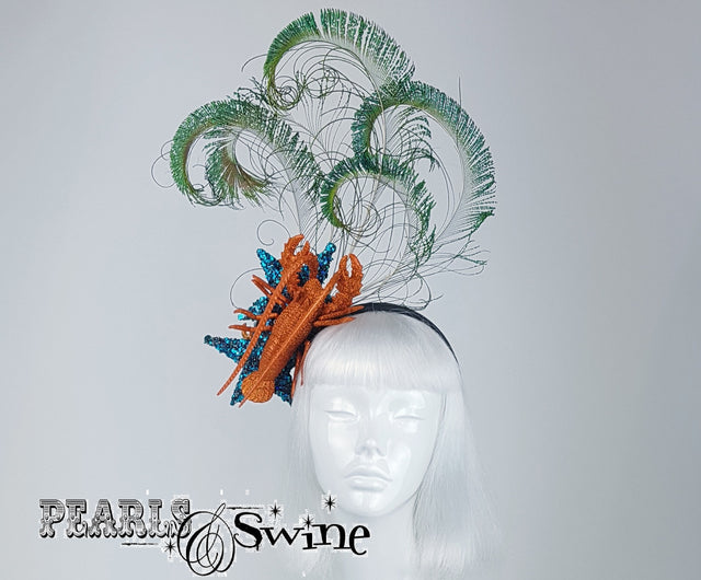 Glittering Lobster and Starfish headband