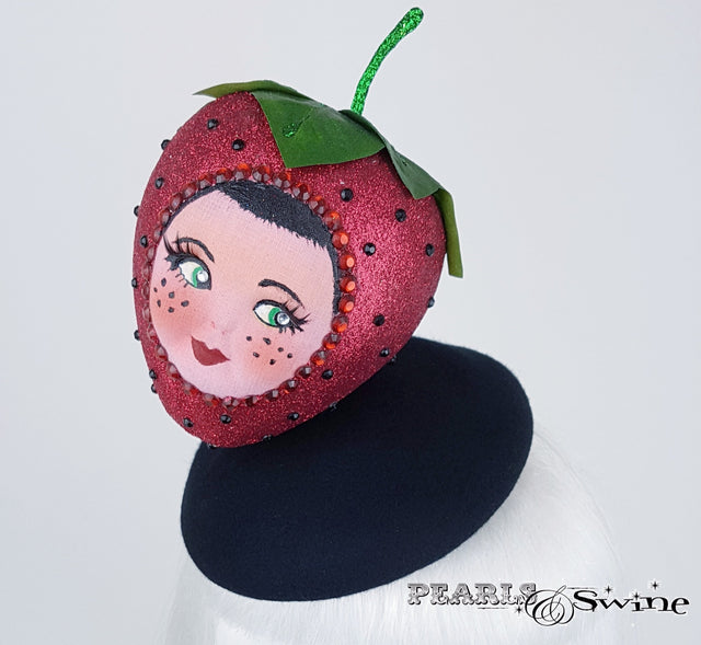Hand blocked felt Strawberry hat