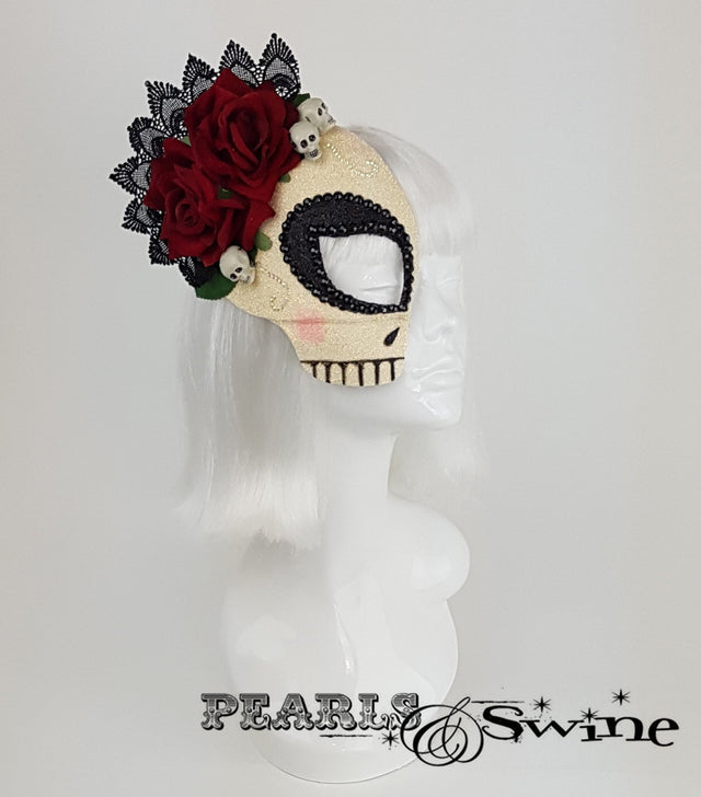 glitter sugar skull day of the dead mask