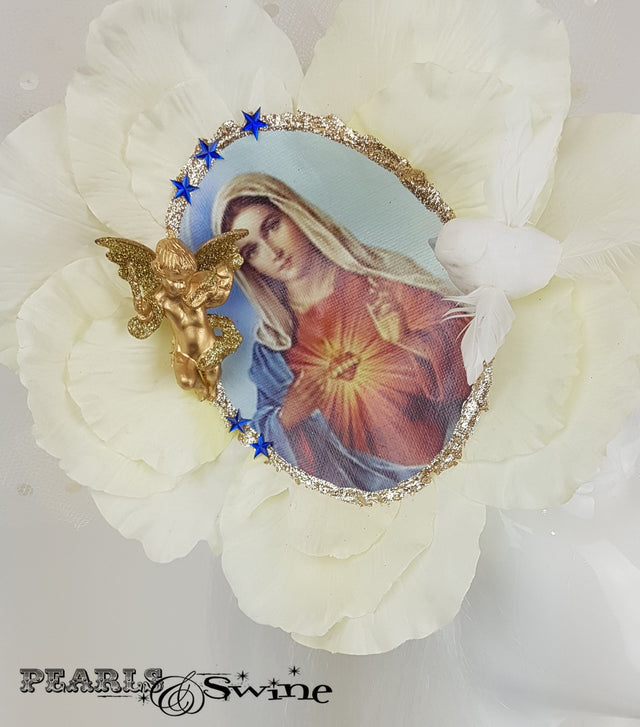 virgin mary flower headdress