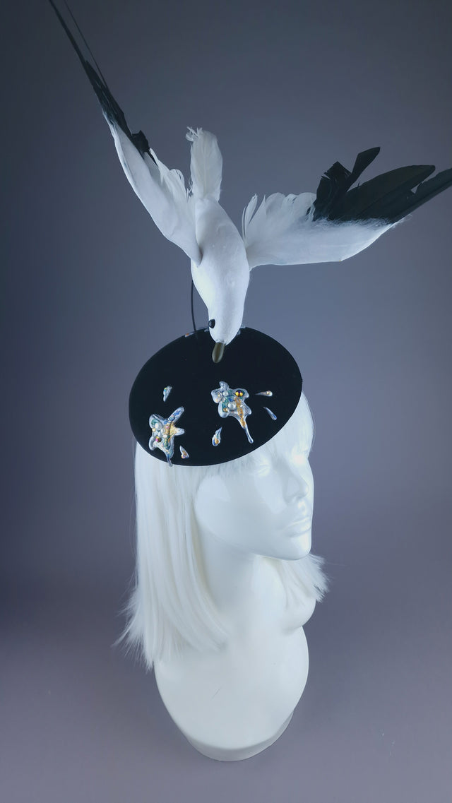 Pearls & Swine: Kitsch Glitter Seagull Poop Fascinator Hat "Mierda"
