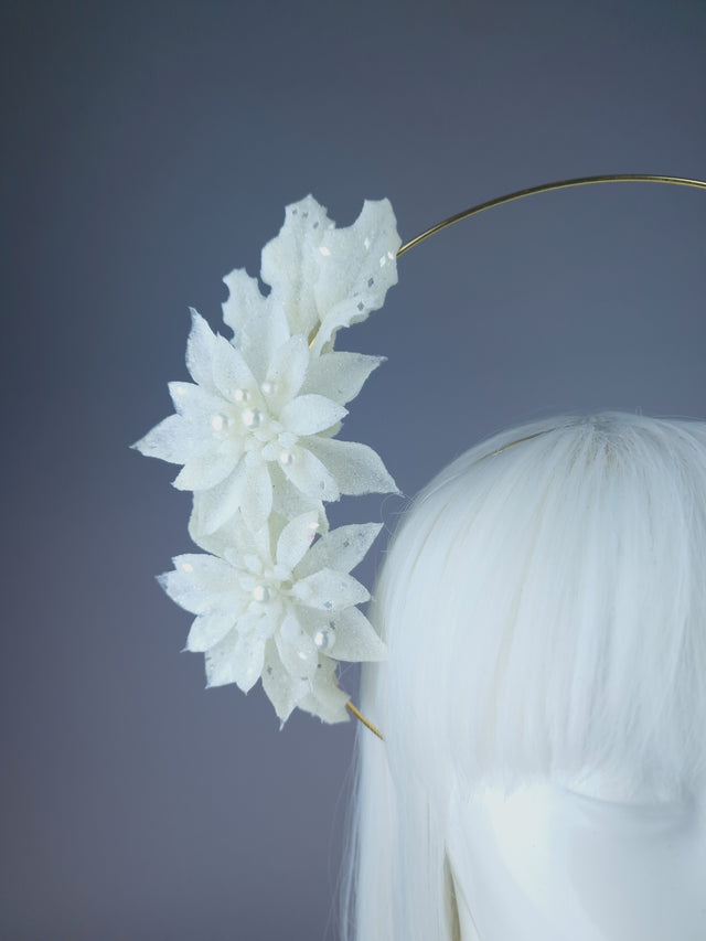 Pearls & Swine: Ivory Flower & Pearl Halo "Serenity"Headdress