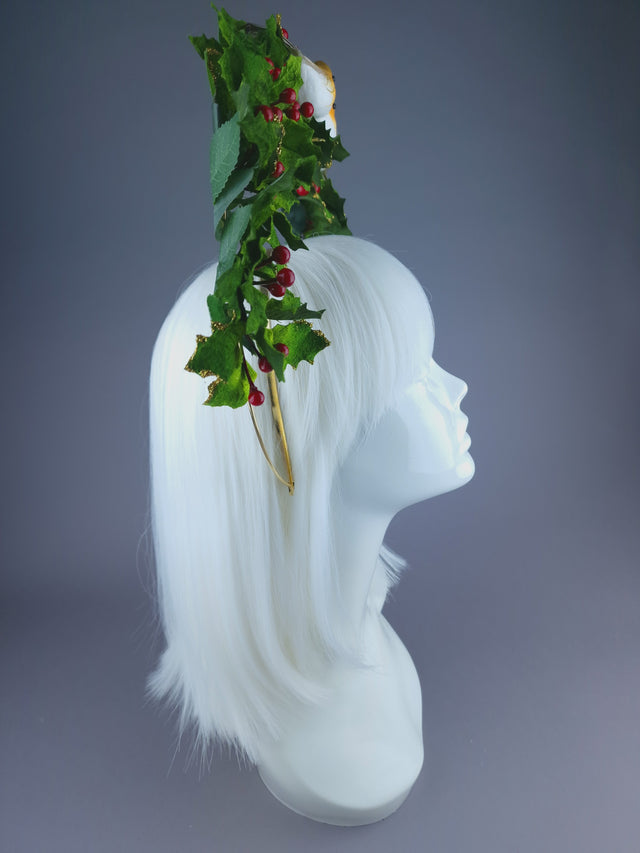 Pearls & Swine: Holly Robin Festive Xmas Halo Headdress "Carol"