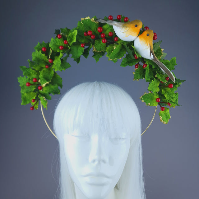 Pearls & Swine: Holly Robin Festive Xmas Halo Headdress "Carol"