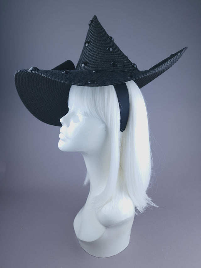 Pearls & Swine: Large Black Hat With Bow "Bad Witch"