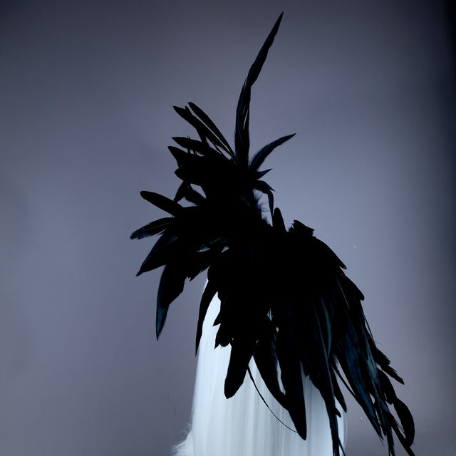 "Lola" Black Feather Headdress Fascinator Hat