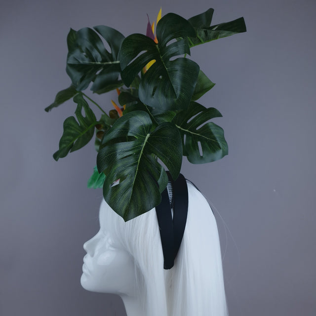 "Palila" Tropical Flower & Leaf Headdress
