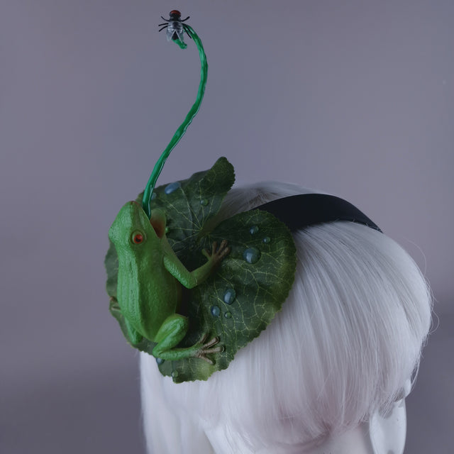 "Snack" Frog, Lilypad & Fly Headpiece