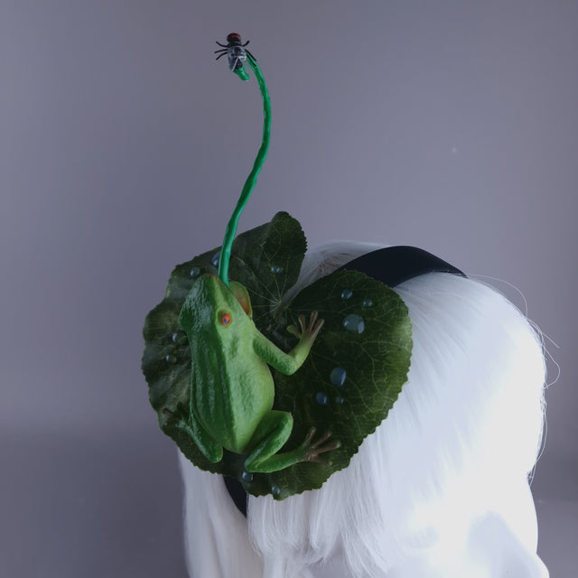 "Snack" Frog, Lilypad & Fly Headpiece