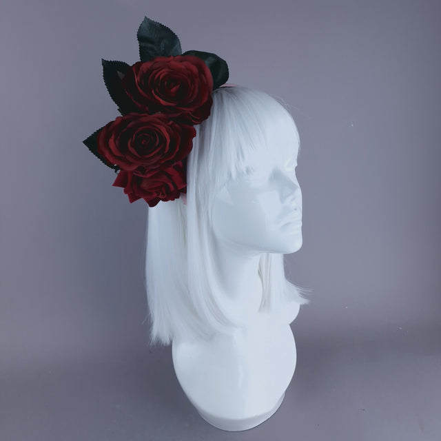 "Annora" Red Rose Pink Headband Flower Headdress