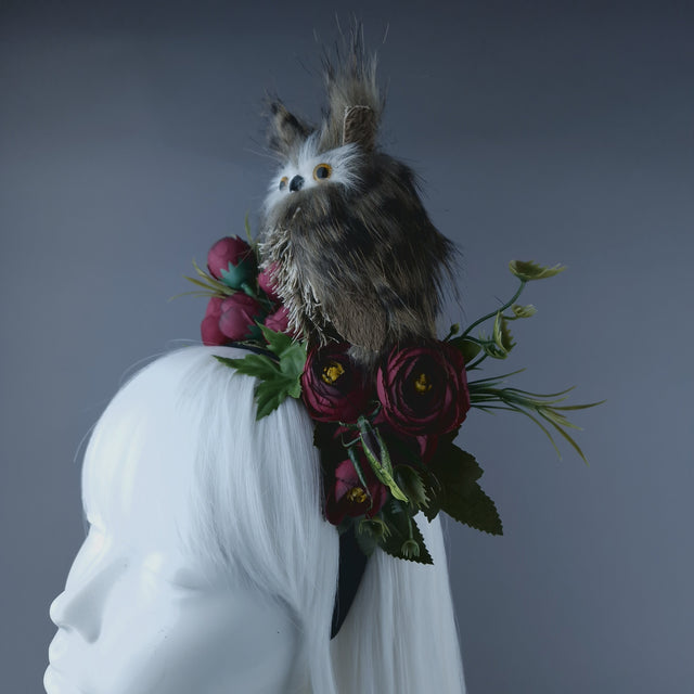 "Tawny" Owl & Flower Headdress