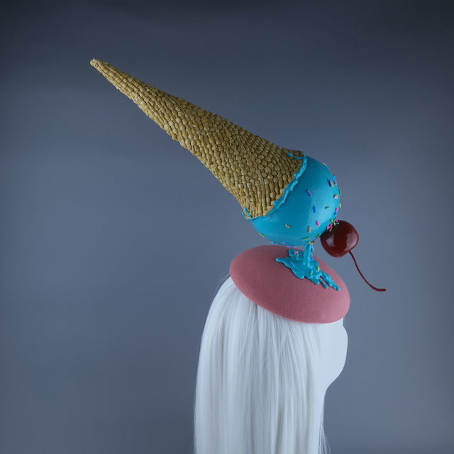 "Melt" Extra Large Ice-Cream with Cherry Fascinator Hat