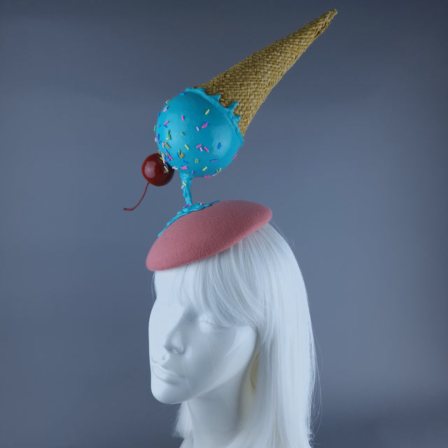 "Melt" Extra Large Ice-Cream with Cherry Fascinator Hat
