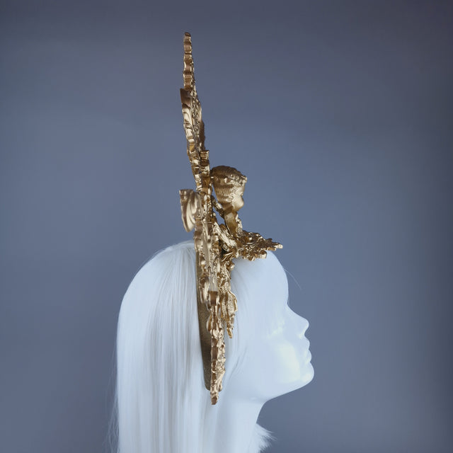 "Idol" Gold FIligree & Cherub Halo Headdress