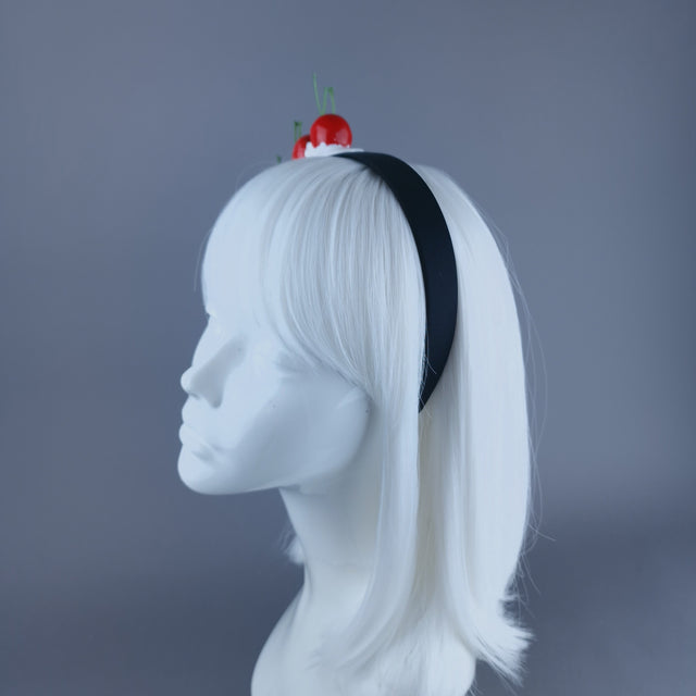 "Cheri Pie" Cherry & Cream Headband Headpiece