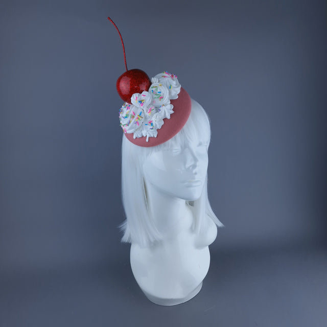 "Cherry Poppin'" Cherries & Cream Food Fascinator Hat