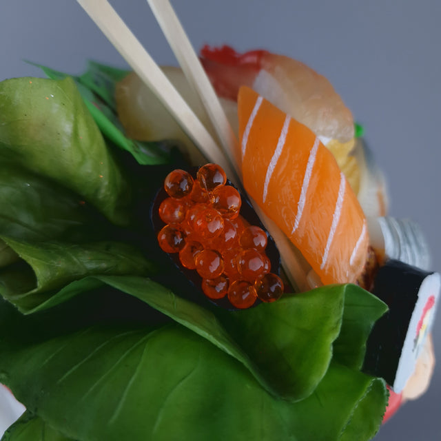 "Wasabi" Orange Sushi Food Fish Fascinator Hat