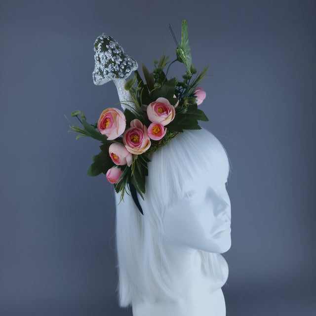 "Pixi" Mushroom, Flower & Butterfly Headband Headpiece