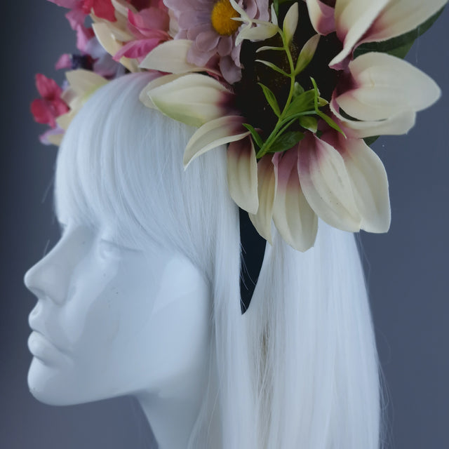 "Delora" Flower Crown Headband Headpiece