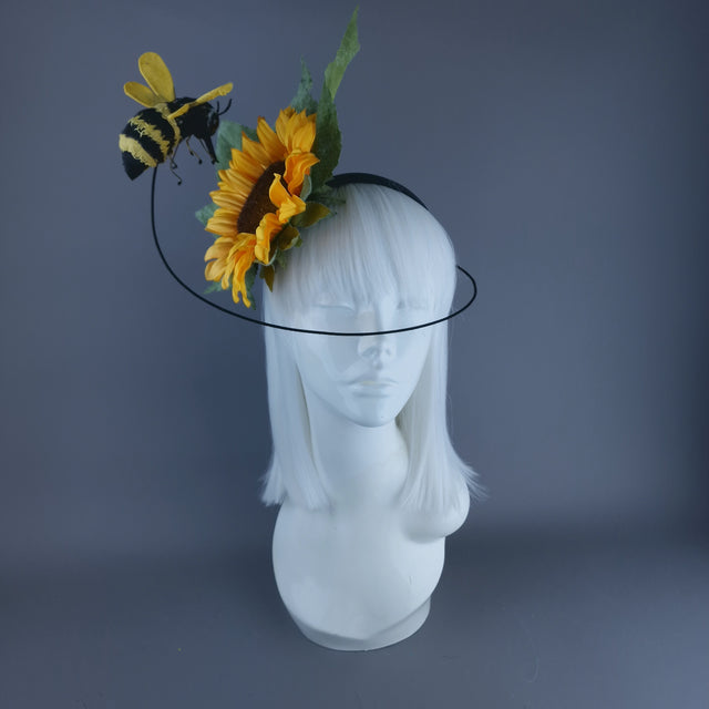 "Buzzin" Bee & Sunflower Headband Headpiece