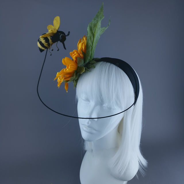 "Buzzin" Bee & Sunflower Headband Headpiece