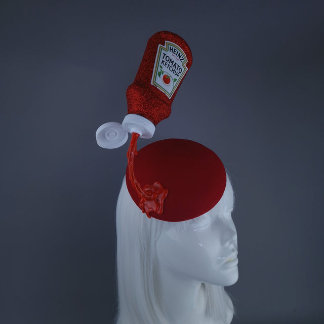 "Squeeze Me" Red Surreal Tomato Sauce Food Fascinator Hat