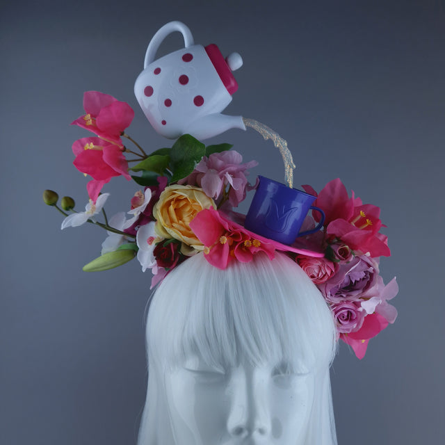 "More T" Teapot & Teacup Colourful Flower Headdress