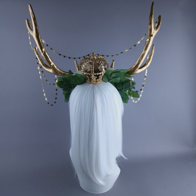 "Orein" Antlers, Pearl & Gold Filigree Headpiece