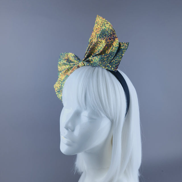 "Dilly" Glitter Bow Headband Headpiece