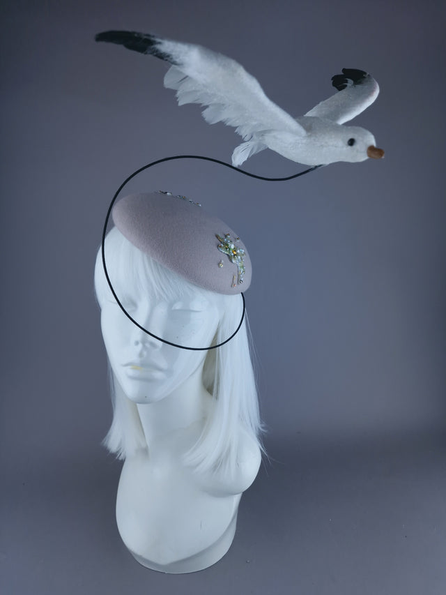 "Mierda" Kitsch Glitter Seagull Poop Fascinator Hat