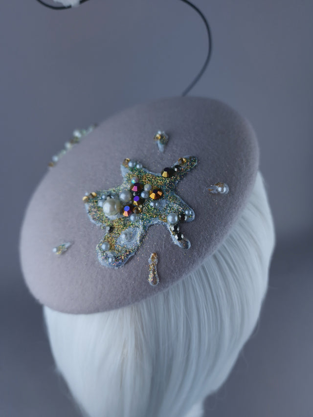 "Mierda" Kitsch Glitter Seagull Poop Fascinator Hat